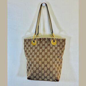 Gucci GG Tan Canvas Eclipse Tote Bag Small Tote Bag